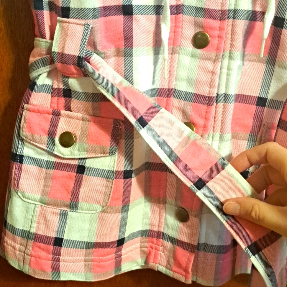 Juniors Self Esteem Short Sleeve Button Up Jacket Size Medium - Picture 4 of 10
